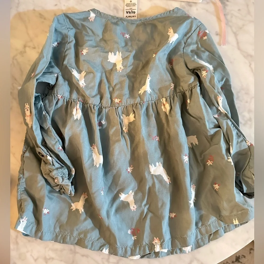 Carters Toddler llama shirt size 4T/4A